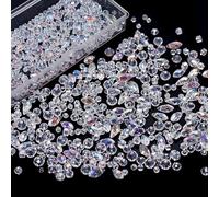 Wekuw 600 Piezas Abalorios Cristal AB (4/6/8 mm) para Manualidades, Pulseras, Collares y Joyería Artesanal DIY