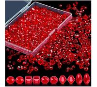 Wekuw 600 Piezas Cuentas de Vidrio (Rojo 4/6/8 mm) Abalorios Cristal Facetado para Bisuteria Bola de Cristal Abalorios Adecuado para Collares, Pulseras, Joyería Artesanal DIY