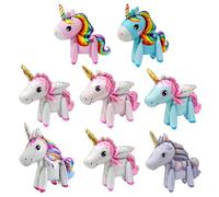Wekuw 8 Piezas Globo Unicornio Globos Unicornio Cumpleaños 3D Decoracion Unicornio Cumpleaños Suministros de Fiesta de Cumpleaños Unicornio para Fiestas de Cumpleaños Infantiles