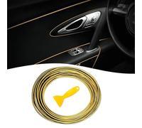 Wekuw Accesorios Coche Interior, Molduras Decorativas para Coche, Tiras líneas de Molduras lnterior del Coche, Lnterior del Coche Decoración línea de Moldura, para Todos los Coches (Oro)