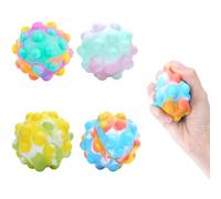 Wekuw Bolas Antiestres, 4 Piezas Pelota Antiestrés, Juguetes Sensoriales, Juguetes Antiestres Squeeze, Colorido Squeeze Pop Bubble Fidget Juguetes Sensoriales, para Niños y Adultos