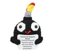 Wekuw Divertido Bomba Positivo Juguete de Girasol de Punto con Tarjeta de Positividad Bomba Positivo Muñeca para Familia, Amigos, Fiesta, Decoración del Hogar (Bombas)