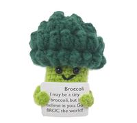 Wekuw Divertido Brócoli Positivo Juguete de Brócolis de Punto con Tarjeta de Positividad Brócolis Positivo Muñeca para Familia, Amigos, Fiesta, Decoración del Hogar (Brócoli)