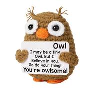 Wekuw Divertido Búho Positivo Juguete de Girasol de Punto con Tarjeta de Positividad Búho Positivo Muñeca para Familia, Amigos, Fiesta, Decoración del Hogar (Búhos)