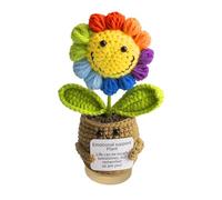 Wekuw Divertido Girasol Positivo Juguete de Girasol de Punto con Tarjeta de Positividad Girasol Positivo Muñeca para Familia, Amigos, Fiesta, Decoración del Hogar (Girasols)