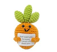 Wekuw Divertido Zanahoria Positivo Juguete de Zanahorias de Punto con Tarjeta de Positividad Zanahorias Positivo Muñeca para Familia, Amigos, Fiesta, Decoración del Hogar (Zanahoria)