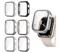 Wekuw Fundas con Protector de Pantalla, 6 Piezas Funda Compatible con Apple Watch SE 6 5 4 40 mm Reloj Cover Protectora Completo Película Cristal Vidrio Templado Pantalla Templado para iWatch