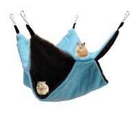 Wekuw Hamaca Colgante de Animales Pequeños, Hamaca de Hámster, Hamaca Pequeña para Mascotas,Hamaca de Doble Capa para Mascotas para Hurón, para Hurón, Rata y Otros Animales Pequeños (Azul)