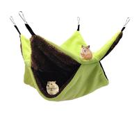 Wekuw Hamaca Colgante de Animales Pequeños, Hamaca de Hámster, Hamaca Pequeña para Mascotas,Hamaca de Doble Capa para Mascotas para Hurón, para Hurón, Rata y Otros Animales Pequeños (Verde)