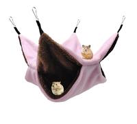 Wekuw Hamaca Colgante de Animales Pequeños, Hamaca de Hámster, Hamaca Pequeña para Mascotas,Hamaca de Doble Capa para Mascotas para Hurón, para Hurón, Rata y Otros Animales Pequeños (Rosa)