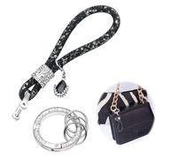 Wekuw Llavero De Cristal Para Coche Autoschlüsselanhänger Keychain,Schlüsselanhänger Glitzer Aesthetic,Regalos de Graduación, Los Mejores Regalos Para Amigos, Profesores y Niños (Negro)