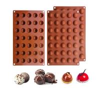 Wekuw Molde redondo de silicona para tartas,Molde de silicona de media esfera de 35 agujeros,3 paquetes de molde de media esfera de 35 cavidades para bomba de chocolate caliente, pasteles,gelatina
