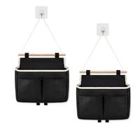 Wekuw Organizador colgante, 2 Pcs Bolsa De Alamcenamiento Colgante Pared Organizador Colgant Colgando Organizador Colgante Pared Puerta, con 3 Bolsillos, para la Cocina, el Baño, la Oficina (Negro)