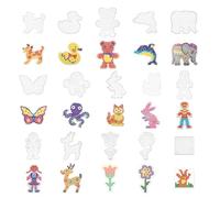 Wekuw Placas de Cuentas para Planchar, 15 Piezas Beads Plantilla Tableros de Perlas de Fusibles Placa de Plástico Transparente para Clavos para Cuentas Niños Artesanía