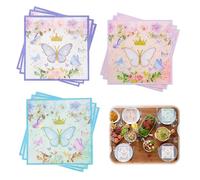 Wekuw Servilletas de Mariposas para Primavera, 60 Piezas Servilletas Papel Flores Servilletas de Papel Decoradas Decoración de Mesa Desechables Servilletas 33 x 33 cm para Fiestas Temáticas