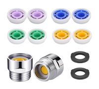 Wekuw Set de 12 Limitadores Reductores de Flujo de Ducha Reductor Caudal Grifo Controlador de Flujo de Ducha Limitador de Flujo de 1/2 Pulgada para Cabezal de Ducha Fijo o de Mano, 4L, 5L, 6L, 7L