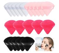 Wekuw Soplos de Polvo, 20 Piezas Triángulo Polvos Puffs Maquillaje Puff con Correa Esponja Herramientas Esponjas para Polvos Faciales para Maquillaje, para Polvo Suelto o Rubor de Base(4 colores)