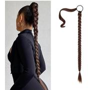 Wekuw Trenza Postiza (Marrón) Extensiones Coleta Postiza Pelo Natural Postizos de Pelo Natural Extensiones para Trenzas Trencitas Extensiones Coletas Postizas Pelo Postizo para Trenzas