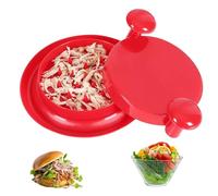 Wekuw Trituradora de Pollo 18cm Desmenuzador de Pollo Cortador Manual de Carne Deshilachador de Carne con Asas Ergonómicas y Base Antideslizante, para Verduras,Carne de Cerdo,Pollo (Rojo)