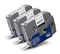 Welabel 3 cintas de etiquetas de tubo termorretráctil compatibles con Brother P-Touch de 5,8 mm de repuesto para HSe-211 HSe211 negro sobre blanco para Brother PT-E560BTVP PT-E110 PT-E300 PT-D600