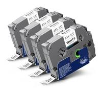 Welabel 4 cintas de etiquetas laminadas compatibles con Brother TZe TZe-231 TZe231 negro sobre blanco, 12 mm x 8 m, 0,47 para Brother P-Touch PT-H100LB, PT-H100R, PT-H101C, PT-H105, PT-H107, PT-H108G