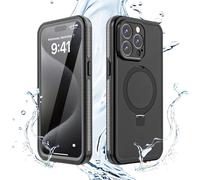 welangle Funda impermeable con soporte plegable para iPhone 15 Pro con soporte de anillo magnético, protección de cuerpo completo, compatible con soporte MagSafe (para iPhone 15 Pro)