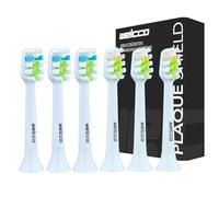 Welcco Cabezales de repuesto para cepillo de dientes sónico Silk'n SonicSmile PLUS DCA03/25300154, nailon DuPont™, cerdas contorneadas de dureza media, eliminación de placa