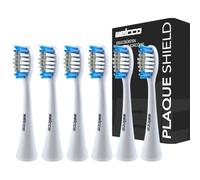 Welcco Cabezales de repuesto para cepillo de dientes sónico Silk'n SonicSmile SG986, 6 unidades, color blanco, cerdas de nailon DuPont contorneadas, cuidado de las encías