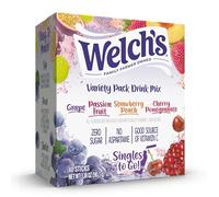 Welch's Singles To Go - Paquete variado de bebidas en polvo Watertok, contiene 4 sabores, uva, maracuyá, fresa, melocotón, cereza y granada, 1 caja (40 porciones)