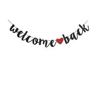 Welcome Back Black Vintage Banner for First Day of School Teacher Back to School Decor Home/Classroom/Moving Away Party Sign Supplies