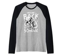 Welcome Back To School Alien Dab Illustration Cool Student Camiseta Manga Raglan