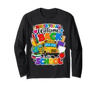 Welcome Back To School Bus Teacher Classroom Pencil Art Manga Larga