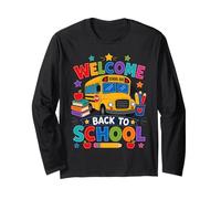 Welcome Back To School Bus Teacher Classroom Pencil Art Manga Larga