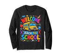 Welcome Back To School Bus Teacher Classroom Pencil Art Manga Larga