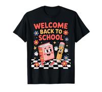Welcome Back to School Cute Book Pencil Happy First Day Kids Camiseta