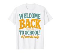 Welcome Back to School Lunch Lady Cafeteria Staff Camiseta gráfica económica, Hombre, Blanco, M