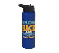 Welcome Back to School Lunch Lady Cafeteria Staff Stainless Steel Insulated Water Bottle