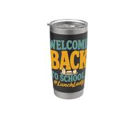 Welcome Back to School Lunch Lady Cafeteria Staff Vaso térmico de acero inoxidable de doble pared