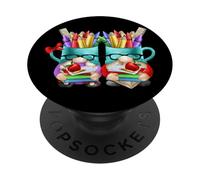 Welcome Back To School Teacher with Funny School Kids Gnomes PopSockets PopGrip Adhesivo