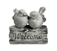 Welcome Garden Sign, Resin Bird Figurines Outdoor Decor, Decorative Welcome Sign Sculpture For Front Yard Patio Entryway Driveway Pathway Walkway Flower Bed Lawn Garden Landscape Home Decoration Use