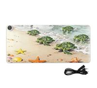 Welcome Green Turtle Beach - Alfombrilla de mouse grande con calefacción de poliuretano de 31.5 x 13 pulgadas, antideslizante, para escritorio grande, artículos esenciales de escritura