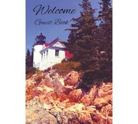 Welcome Guest Book: 7x10 inches Hardcover Visitor log, 100 pages, Favorite memories, Rental, Beach House, Cabin, Bed and Breakfast, Coastal Theme