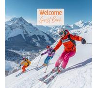 Welcome Guest Book: Mountain Ski Design For AirBnb, Vacation Rental, Cabins, Bed & Breakfast, Lake House, Short Term Rental or Hotels & Inn | 369 Entries
