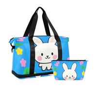 Welcome Home - Bolsa de viaje multifuncional con diseño de conejo de dibujos animados, Bonito conejo de dibujos animados, 1 size