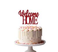Welcome Home - Decoración para tartas con purpurina (rojo)