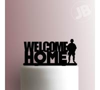 Welcome Home Soldier - Decoración acrílica para tartas de 7 pulgadas de ancho/azul
