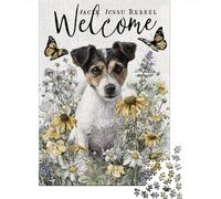 Welcome Jack Russell Terrier Art Print Puzzle Imposible,desafío for Adults Entretenimiento Creativo 1000 Piezas Obra De Arte De Juego De para Adultos Y Niños 70x50cm/1000pcs