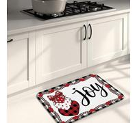 Welcome Joy - Tapetes de cocina para piso, diseño de camión rojo vintage y corazón, tapetes suaves, acolchados de temporada, cómodos, lavables, antideslizantes, decoración para fregaderos de cocina