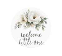 Welcome Little One - Imanes magnéticos redondos para nevera con diseño floral blanco para cocina, duraderos con magnetismo duradero