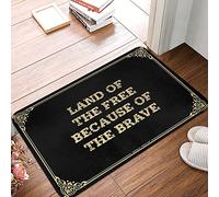 Welcome Mat Land Of The Free Because Of The Brave/Dark Funny Door Outside